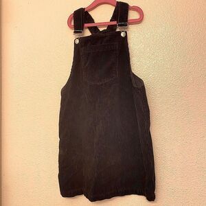 Forever 21 girls black Corduroy Overall dress Jumper romper 13-14 (runs small)